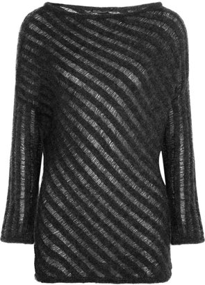 Donna Karan Ladder-stitch mohair-blend sweater