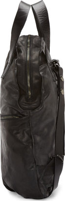 Marsèll Black Distressed Leather Unstructured Backpack