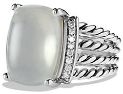 David Yurman Wheaton Ring with Moon Quartz and Diamonds