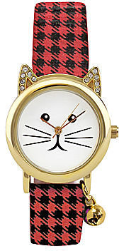 JCPenney FASHION WATCHES Womens Holiday Kitty Strap Watch