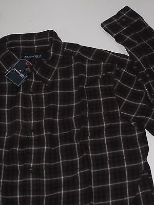 St. Johns Bay Button-Up-Fron t Flannel Shirt (CHOOSE sz) Mens Plaid (#1) NEW NWT
