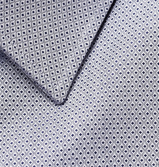 Canali Blue Slim-Fit Printed Cotton Shirt