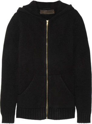 The Elder Statesman Plated cashmere hooded top