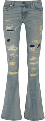 TEXTILE Elizabeth and James Lennox distressed mid-rise flared jeans