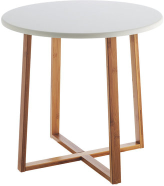 Habitat Drew Lacquer Large Side Table - Bamboo and White