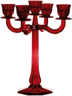Nachtmann High Quality Candlelight 5-arm Ravello, Glass, Lead Crystal, 30 cm, Red, Made in Germany, 71192