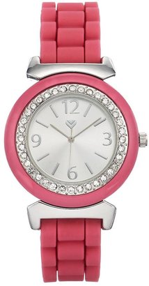Love Label Ladies Pink And Silver Silicon Strap Sports Watch