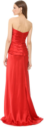 Alberta Ferretti Collection Strapless Satin Gown
