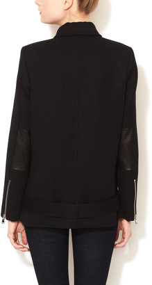 Rebecca Taylor Belted Leather Detail Coat