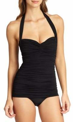 Norma Kamali One-Piece Ruched Maillot Swimsuit