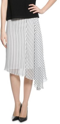MANGO Outlet Striped Midi Skirt