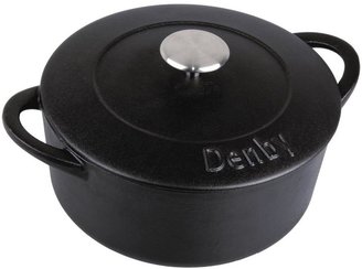 Denby Jet Cast Iron 24 cm Round Casserole Dish