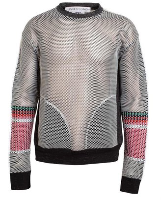 James Long Ribbon Woven Mesh Sweater