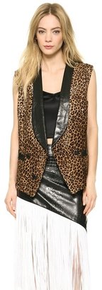 Rodarte Leopard Print Haircalf Vest