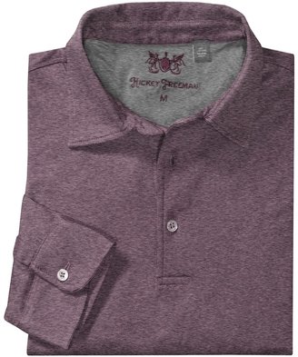 Hickey Freeman Cross Dye Jacquard Polo Shirt - Long Sleeve (For Men)