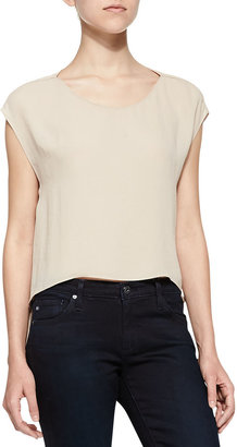 Alice + Olivia Cap-Sleeve Top with Cutout Back