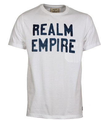 Realm & Empire Optic White 'Realm Empire' Crew Neck T-Shirt