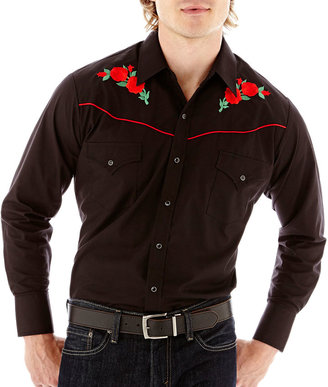 JCPenney Ely Cattleman Long-Sleeve Western Rose Shirt