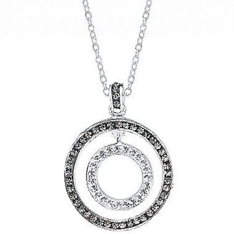 JCPenney Silver-Plated Black Diamond-Accent & Crystal Circle Pendant