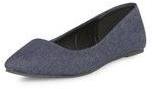 Dorothy Perkins Womens Blue denim strong flat pointed pumps- Blue