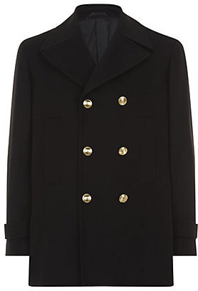 Versace Gold Button Wool Peacoat