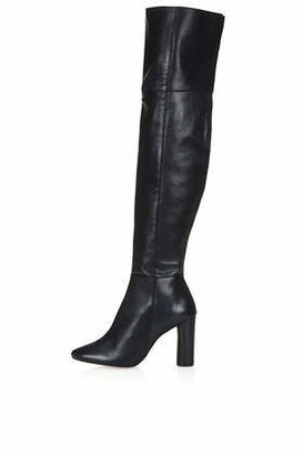 Topshop COLLIDE Leather Over Knee Boots