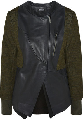 Leon Francis Storm leather and quilted jersey jacket