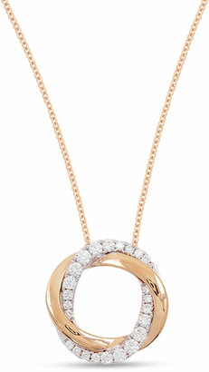 Frederic Sage 18k Pink & White Mini Halo Diamond Pendant Necklace
