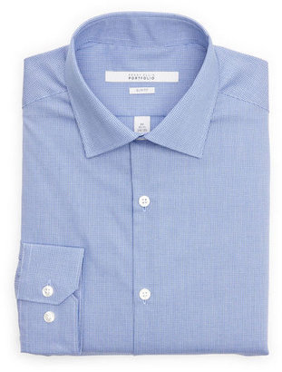 Perry Ellis Slim Fit Micro Check Portfolio Dress Shirt