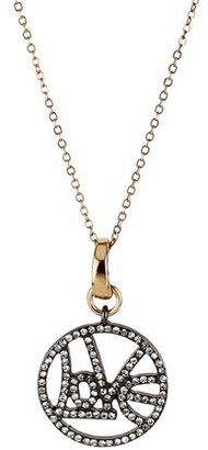 Betsey Johnson 'Vintage Bow - Love' Pavé Pendant Necklace