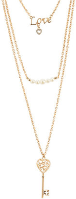 Aeropostale Love Glimmer 3-in-1 Long-Strand Necklace