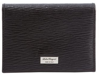 Ferragamo fondant leather logo plaque tri-fold wallet