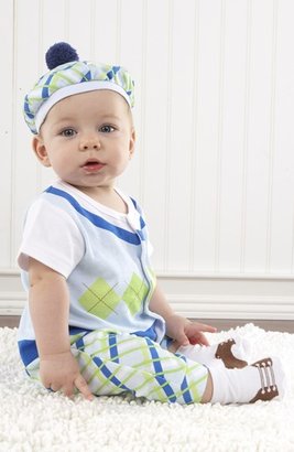 Baby Aspen 'Big Dreamzzz - Golfer' Romper, Socks & Hat (Baby Boys)