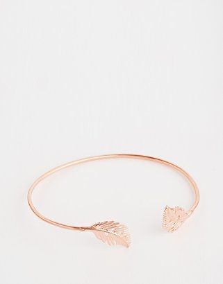 ASOS Limited Edition Open Leaf Cuff Bracelet - Rose gold