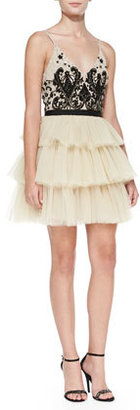 Alice + Olivia Drury Beaded Tulle Ballerina Cocktail Dress