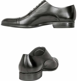 Moreschi Dublin Black Leather Cap-Toe Oxford Shoes