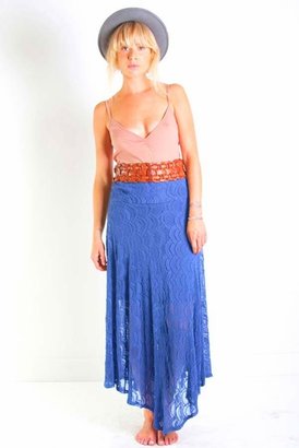 Nightcap Clothing Victorian Lace Tube Dress in Blue Violet