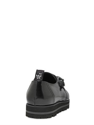 MSGM 35mm Rock Snow Leather Monk Shoes