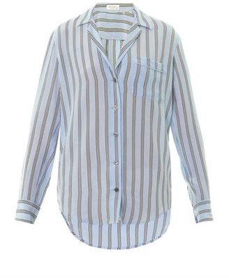 Equipment Kiera pyjama-stripe silk shirt