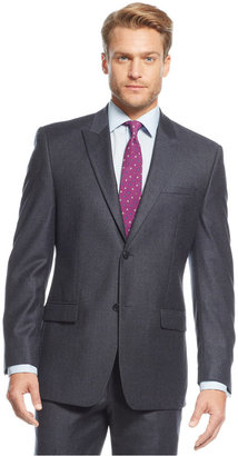 Andrew Marc New York 713 Marc New York by Andrew Marc Mid-Blue Flannel Peak Lapel Trim-Fit Suit