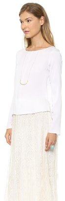 Alice + Olivia AIR by Long Sleeve Boxy Top