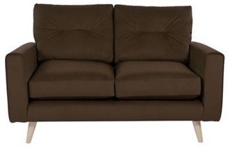 Debenhams Small chocolate brown 'Ella' sofa with light wood feet