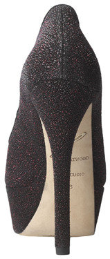 Brian Atwood Bambola Peep Toe in Fuchsia Sparkle Leather
