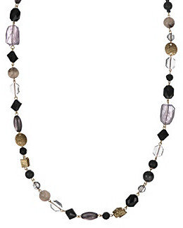 The Sak 34" Black/Goldtone Beaded Necklace