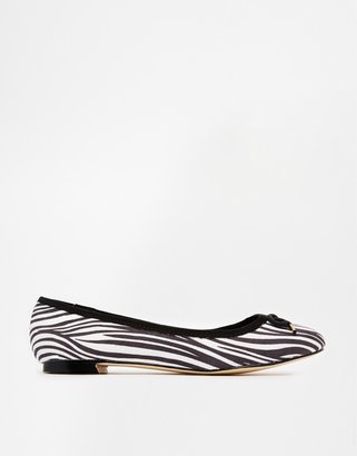 London Rebel Zebra Ballet Flat Shoes