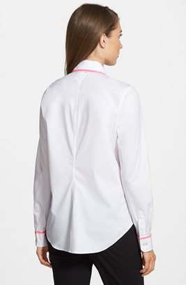 Pink Tartan Trompe l'Oeil Stretch Cotton Shirt