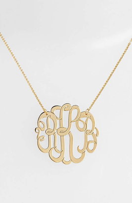 Argentovivo Personalized Large 3-Initial Letter Monogram Necklace