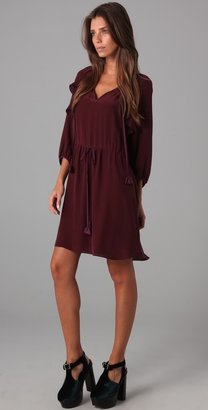Rebecca Taylor Piped Long Sleeve Dress