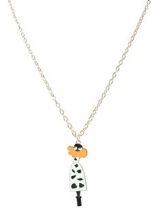 Libertine By Giles Deacon 18ct Gold Plated Enamel Lady Pendant - Gold