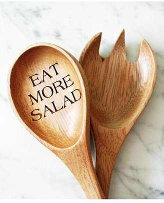 Nordstrom Milk and Honey Luxuries 'Eat More Salad' Wooden 2-Piece Salad Serving Set